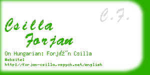 csilla forjan business card